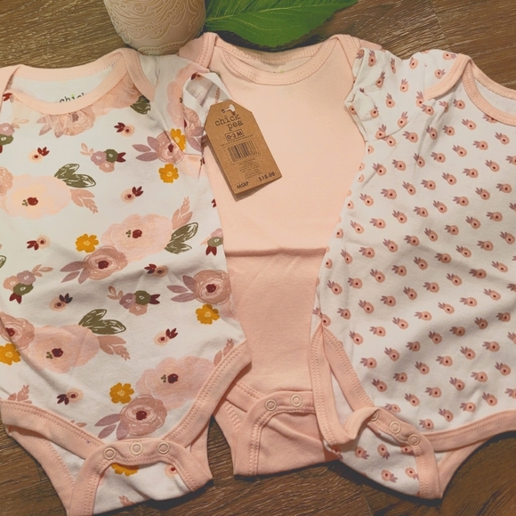 chick pea Other - Chick Pea 3 Pack Baby Girl Pink Floral Set Onesis